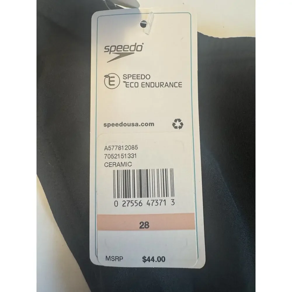 Speedo Eco Endurance Vibe Swim Briefs Men’s 28 Ceramic Blue Black NWT